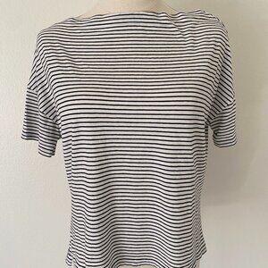 Vince Boatneck Classic Stripe Print T-Shirt - S